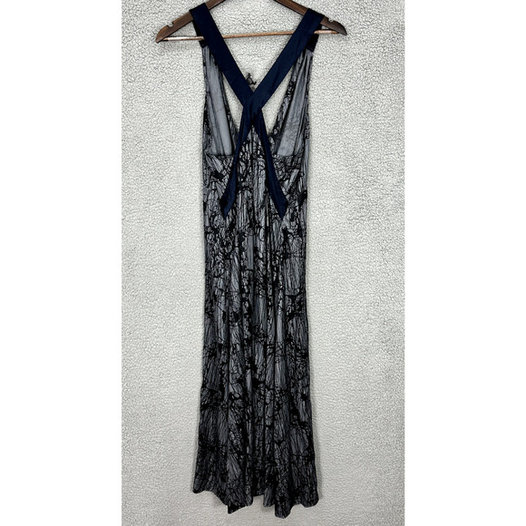 Marc Jacobs‎ Sleeveless Silk Maxi Dress Blue Geometric Paint Splatter Boho Sz 8 - Picture 2 of 6